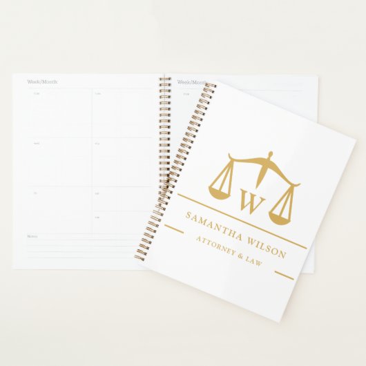 Eenvoudig minimalistisch witboek en vette procureu planner (Display)