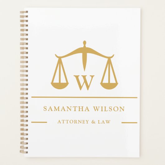 Eenvoudig minimalistisch witboek en vette procureu planner (Voorkant)