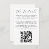 Eenvoudig minimalistisch witbruiloft - details informatiekaartje (Voorkant / Achterkant)