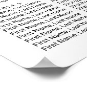 Eenvoudig minimalistisch witte-weddenschapskaartje poster (Hoek)