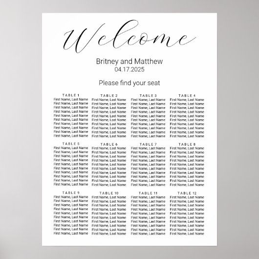 Eenvoudig minimalistisch witte-weddenschapskaartje poster (Voorkant)