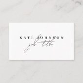 Eenvoudig minimalistisch wittekenscript visitekaartje (Voorkant)