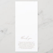 Eenvoudig minimalistisch witwweddenschap en beige  menu (Achterkant)