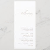 Eenvoudig minimalistisch witwweddenschap en beige  menu (Voorkant)