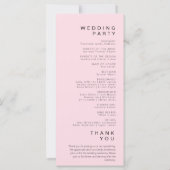 Eenvoudig Minimalistisch Zachte Roze Trouwprogramm (Achterkant)