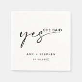 Eenvoudig minimalistisch zei ze: ja, partij servet (Voorkant)