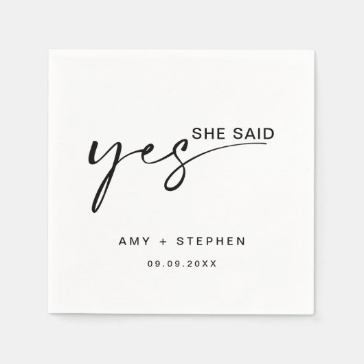 Eenvoudig minimalistisch zei ze: ja, partij servet (Voorkant)