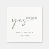 Eenvoudig minimalistisch zei ze: ja, partij servet (Voorkant)