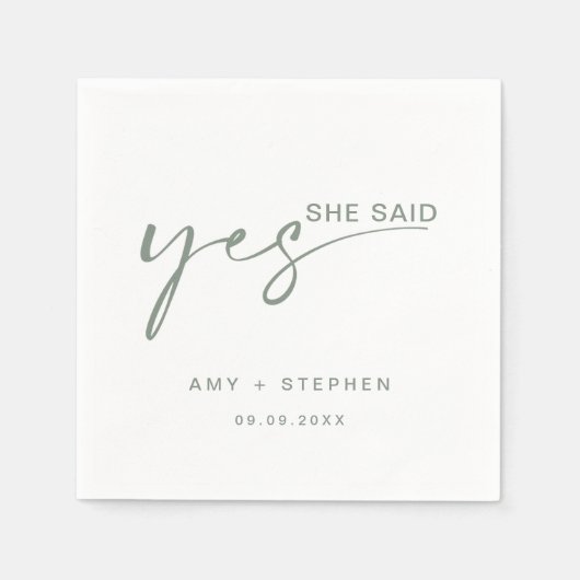 Eenvoudig minimalistisch zei ze: ja, partij servet (Voorkant)