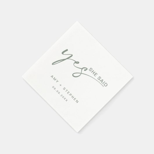 Eenvoudig minimalistisch zei ze: ja, partij servet (Hoek)