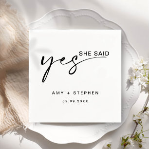 Eenvoudig minimalistisch zei ze: ja, partij servet