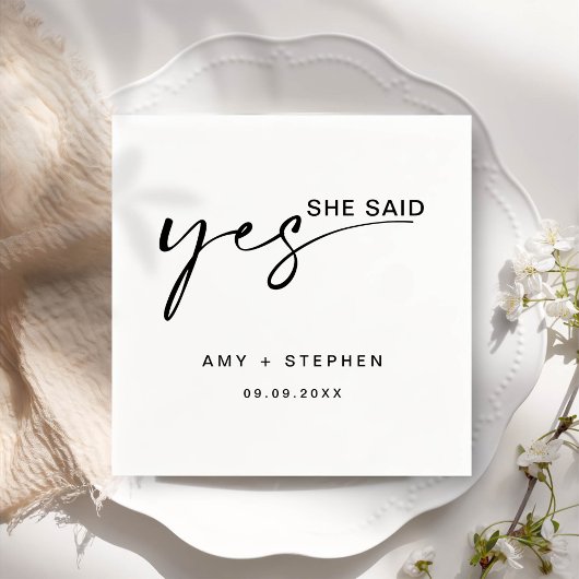 Eenvoudig minimalistisch zei ze: ja, partij servet