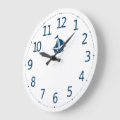 Eenvoudig minimalistisch zeilschip | Wandklok (Hoek)