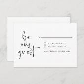 Eenvoudig minimalistisch zijn onze gast RSVP Reply Informatiekaartje (Voorkant / Achterkant)
