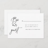 Eenvoudig minimalistisch zijn onze gast RSVP Reply Informatiekaartje (Voorkant / Achterkant)