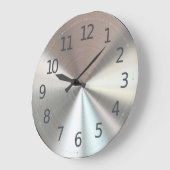 Eenvoudig minimalistisch zilver metallisch | Wandk Grote Klok (Hoek)