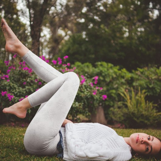 Eenvoudig minimalistisch zilver winter sneeuwvlok  leggings