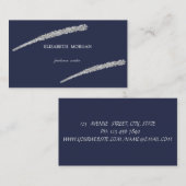 Eenvoudig, minimalistisch, zilveren glitterlijn visitekaartje (Voorkant / Achterkant)