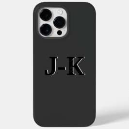 Eenvoudig minimalistisch zwart aangepast monogram Case-Mate iPhone 14 pro max hoesje