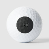 Eenvoudig minimalistisch zwart aangepast monogram golfballen (Voorkant)