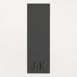 Eenvoudig minimalistisch zwart aangepast monogram yogamat