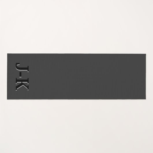 Eenvoudig minimalistisch zwart aangepast monogram yogamat (Voorkant (horizontaal))