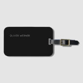 Eenvoudig minimalistisch zwart bagagelabel (Voorkant (horizontaal))