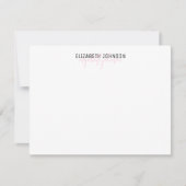 Eenvoudig minimalistisch zwart en lichtroze notitiekaartje (Voorkant)