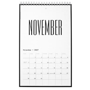 Eenvoudig Minimalistisch Zwart En Wit Frame 2027 Kalender