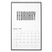 Eenvoudig Minimalistisch Zwart En Wit Frame 2027 Kalender (Feb 2027)