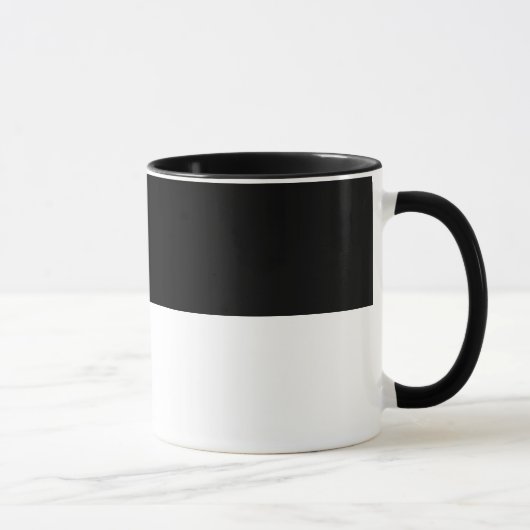 Eenvoudig minimalistisch zwart en wit mok (Rechts)