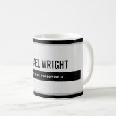 Eenvoudig minimalistisch zwart grijs modern koffiemok (Voorkant rechts)