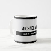 Eenvoudig minimalistisch zwart grijs modern koffiemok (Voorkant links)