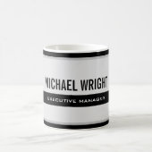 Eenvoudig minimalistisch zwart grijs modern koffiemok (Center)