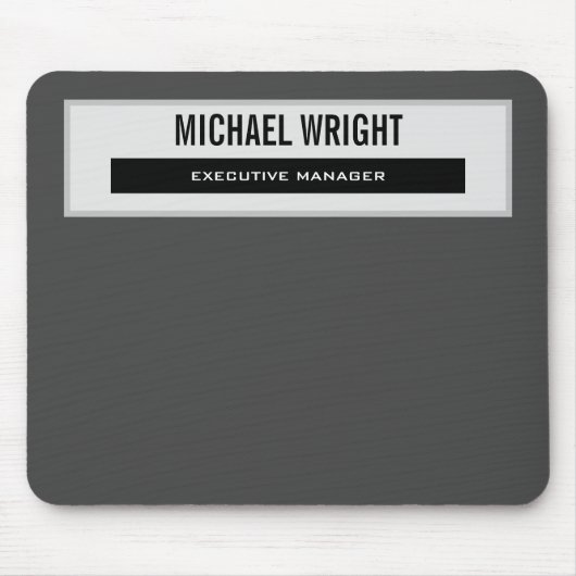 Eenvoudig minimalistisch zwart grijs modern muismat (Voorkant)