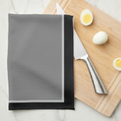 Eenvoudig minimalistisch zwart grijs modern theedoek (Quarter Fold)