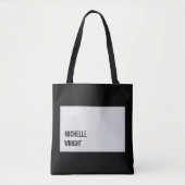 Eenvoudig minimalistisch zwart grijs modern tote bag (Voorkant)