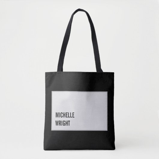 Eenvoudig minimalistisch zwart grijs modern tote bag (Voorkant)