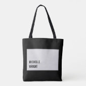 Eenvoudig minimalistisch zwart grijs modern tote bag (Achterkant)