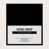 Eenvoudig minimalistisch zwart grijs modern visitekaartje (Buitenkant ongevouwen)