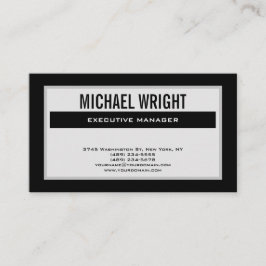 Eenvoudig minimalistisch zwart grijs modern visitekaartje