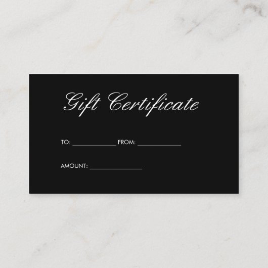 Eenvoudig minimalistisch zwart kortingskaartje (Achterkant)