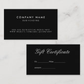 Eenvoudig minimalistisch zwart kortingskaartje (Voorkant / Achterkant)