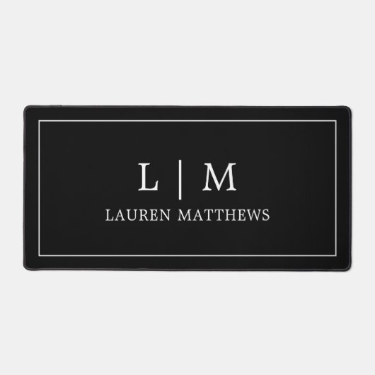 Eenvoudig Minimalistisch Zwart Minimaal Monogram M Bureaumat (Voorkant)