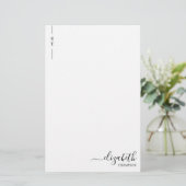 Eenvoudig minimalistisch zwart monogram Initiaal Briefpapier (Staand voorkant)