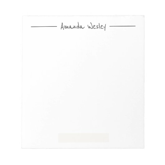 Eenvoudig Minimalistisch Zwart Monogram Volledige Notitieblok (Voorkant)