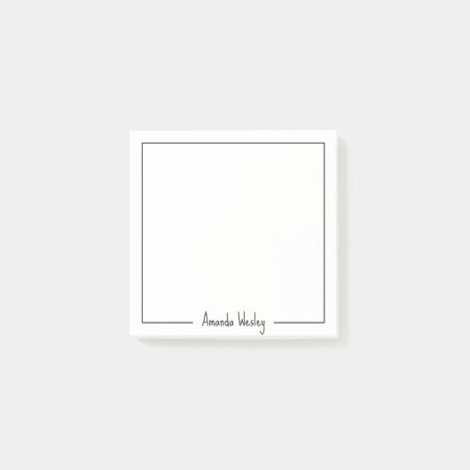 Eenvoudig Minimalistisch Zwart Monogram Volledige  Post-it® Notes (Voorkant)