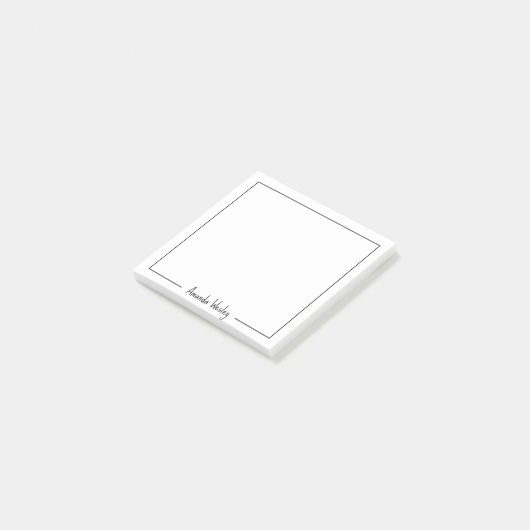 Eenvoudig Minimalistisch Zwart Monogram Volledige  Post-it® Notes (Schuin)