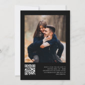 Eenvoudig minimalistisch zwart QR-codetoevoegdhede Kaart (Achterkant)