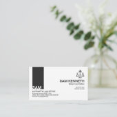 Eenvoudig minimalistisch zwart tapijt visitekaartje (Staand voorkant)